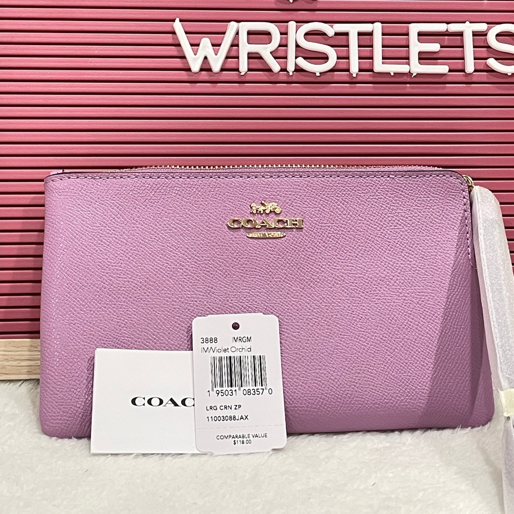 Coach Large Corner Zip Wristlet/wallet